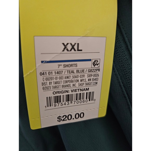 All in Motion Mens Teal Blue Athletic Shorts Size XXL 7 Inch Inseam Zip Pockets - Picture 4 of 5